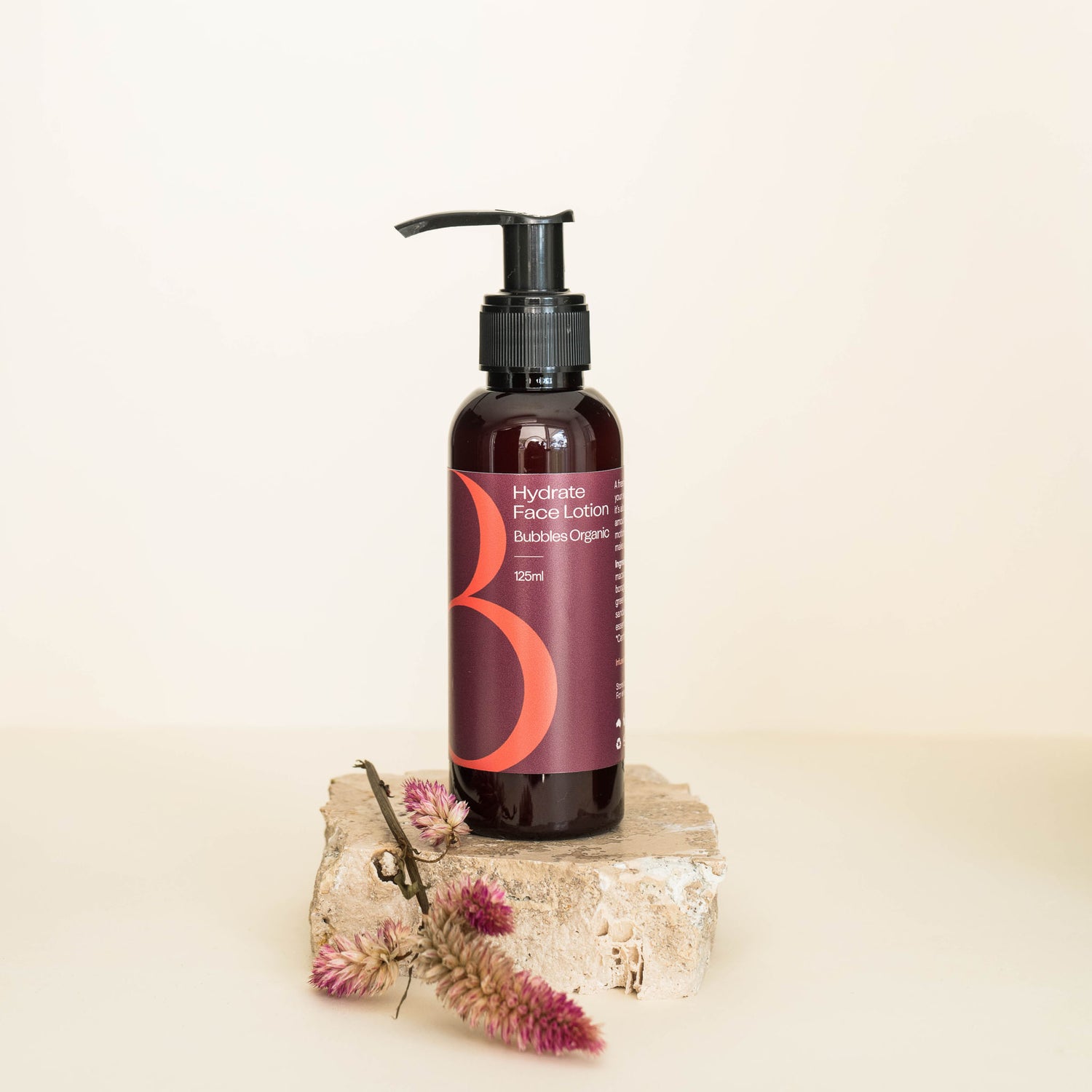 Bubbles Organic moisturiser bottle